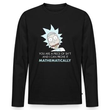 Rick And Morty Piece Of Sh*t Stück Schei*e - Männer Premium Bio Langarmshirt - Schwarz - Vorne - Nico (187cm)