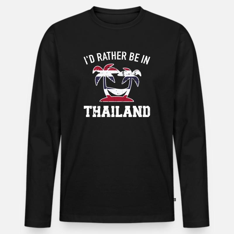 Thailand - Männer Premium Bio Langarmshirt - Schwarz
