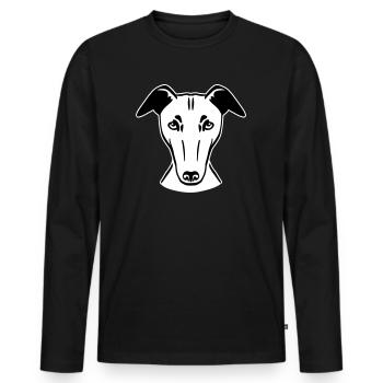 Greyhound - Men's Premium Organic Long Sleeve Shirt - black - Front - Nico (187cm)