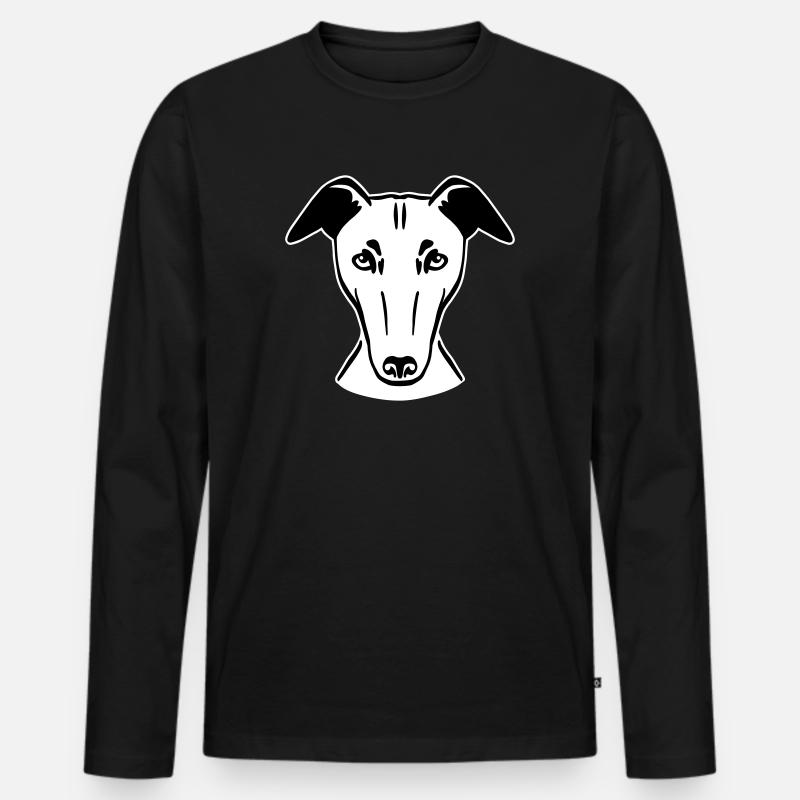 Windhund - Männer Premium Bio Langarmshirt - Schwarz
