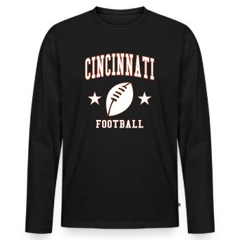 Cincinnati Football - Männer Premium Bio Langarmshirt - Schwarz - Vorne - Nico (187cm)