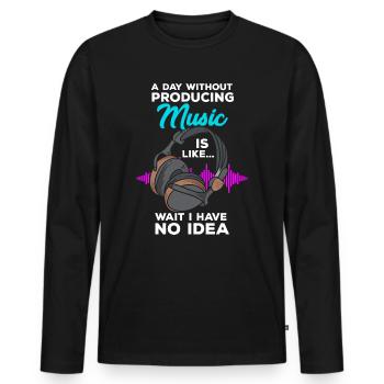 Music producer a day without producing music - Men's Premium Organic Long Sleeve Shirt - black - Front - Nico (187cm)