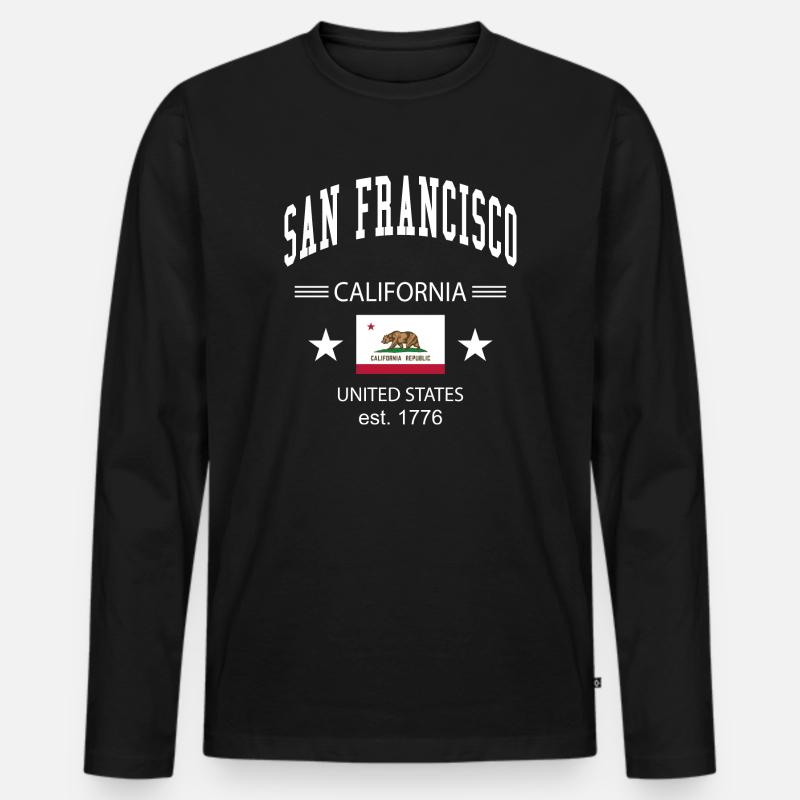 San Francisco - Männer Premium Bio Langarmshirt - Schwarz