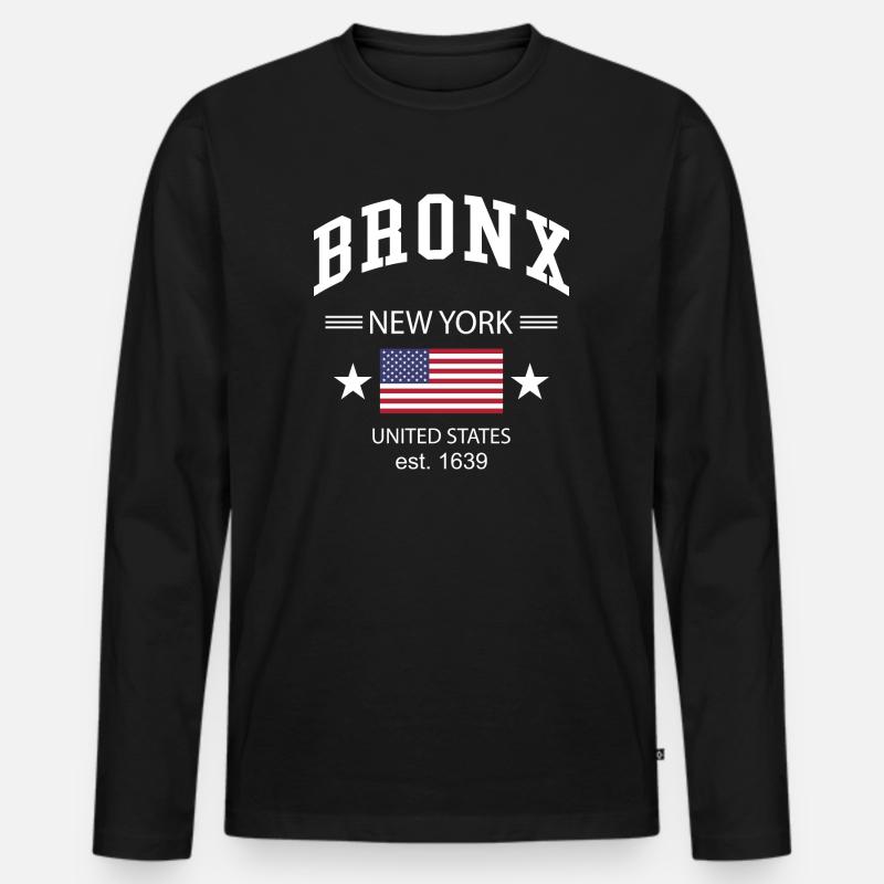 Bronx - Männer Premium Bio Langarmshirt - Schwarz