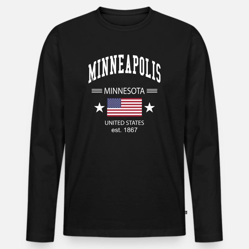 Minneapolis - Männer Premium Bio Langarmshirt - Schwarz