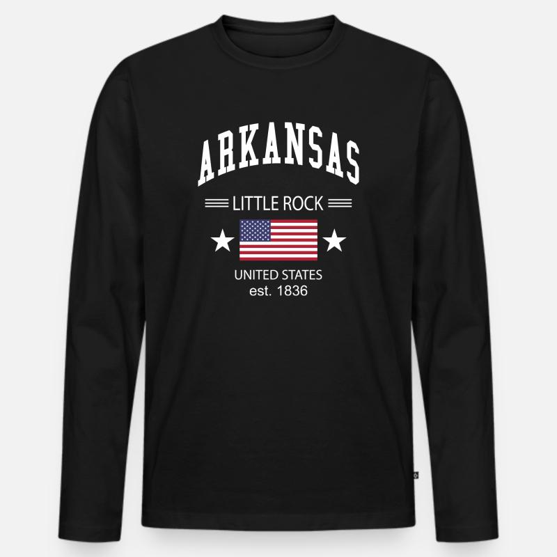 Arkansas - Männer Premium Bio Langarmshirt - Schwarz