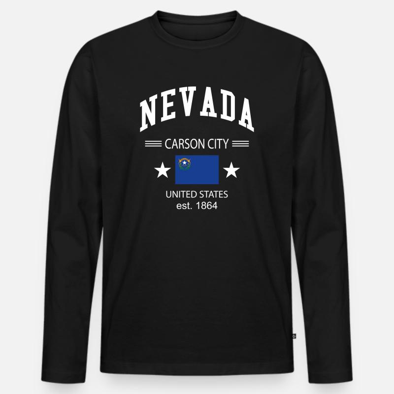 Nevada - Männer Premium Bio Langarmshirt - Schwarz