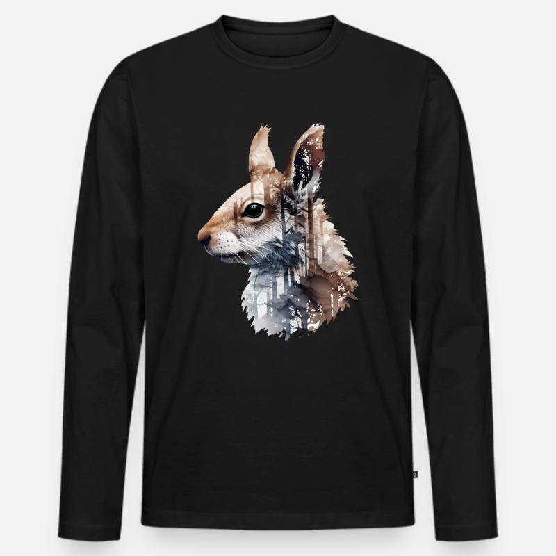 Eichhörnchen - Männer Premium Bio Langarmshirt - Schwarz