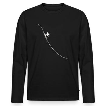 Skieurs | Suisse, Montagnes, Neige, Hiver - T-shirt manches longues Premium bio Homme - noir - Devant - Nico (187cm)