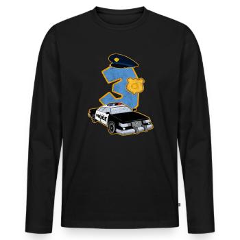 3 Jahre Alt Geschenk Polizei Wagen Offizier Kind - Männer Premium Bio Langarmshirt - Schwarz - Vorne - Nico (187cm)