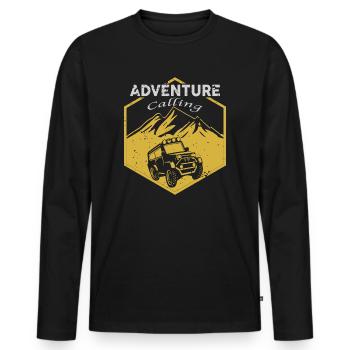 Offroad Aventure Calling, 4x4, SUV - Men's Premium Organic Long Sleeve Shirt - black - Front - Nico (187cm)
