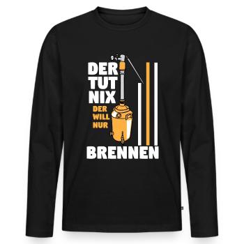 Schnaps brennen Schnapsbrenner Selbstgebrannter - Männer Premium Bio Langarmshirt - Schwarz - Vorne - Nico (187cm)
