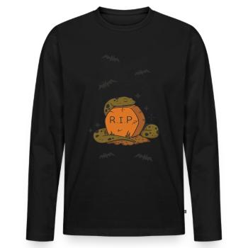 Halloween Grabstein mit Schlange - Männer Premium Bio Langarmshirt - Schwarz - Vorne - Nico (187cm)