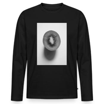 kiwi - T-shirt manches longues Premium bio Homme - noir - Devant - Nico (187cm)
