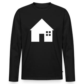 Maison - T-shirt manches longues Premium bio Homme - noir - Devant - Nico (187cm)