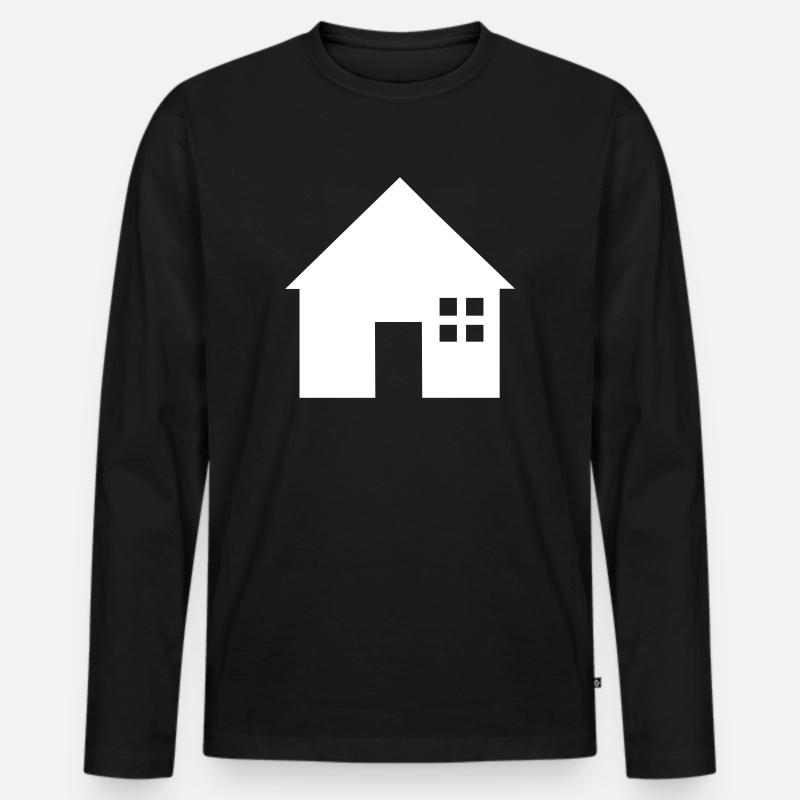 Haus - Männer Premium Bio Langarmshirt - Schwarz