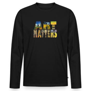 Art Matters Van Gogh Collage - T-shirt manches longues Premium bio Homme - noir - Devant - Nico (187cm)
