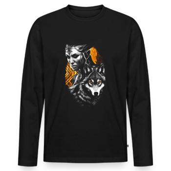 Gardiens de la forêt - T-shirt manches longues Premium bio Homme - noir - Devant - Nico (187cm)