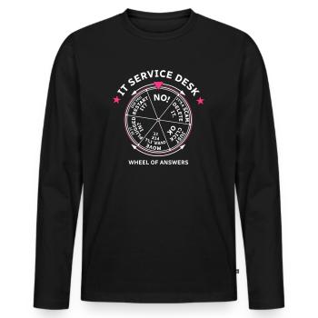IT Service Desk Wheel of Answers - Men's Premium Organic Long Sleeve Shirt - black - Front - Nico (187cm)