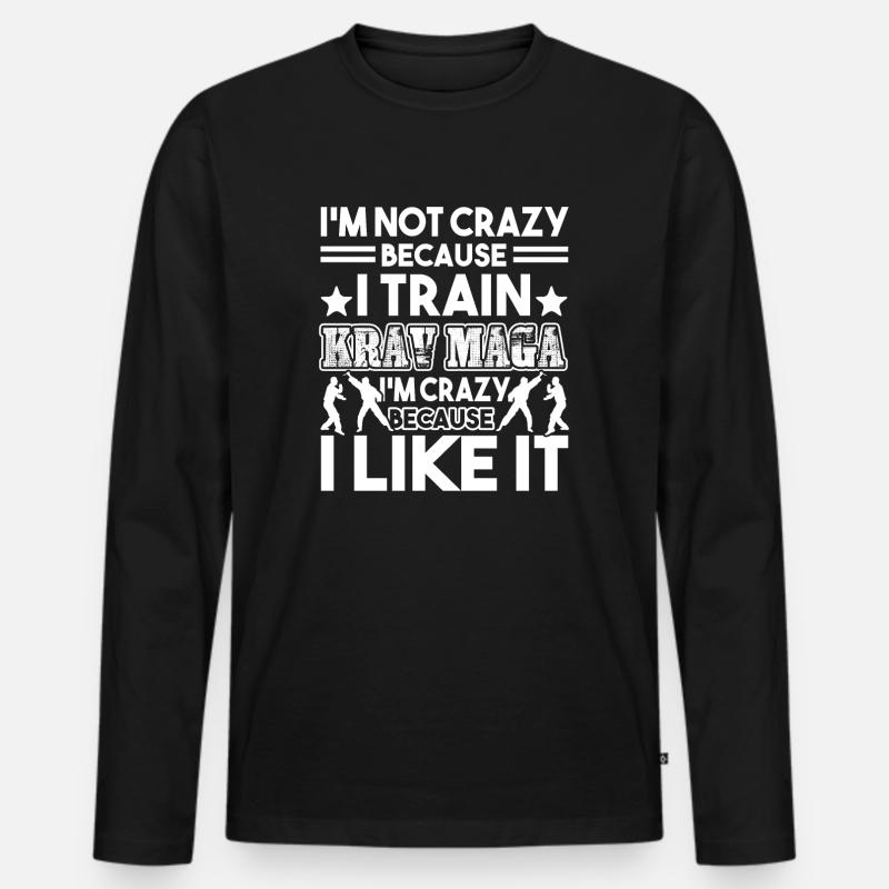 Ich trainiere Krav Maga - Männer Premium Bio Langarmshirt - Schwarz