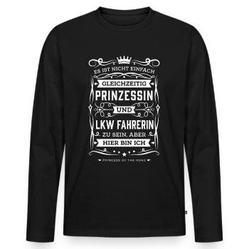 Lustiger Spruch Lkw Fahrer Geschenk Lkw-Fahrerin - Männer Premium Bio Langarmshirt - Schwarz - Vorne - Nico (187cm)