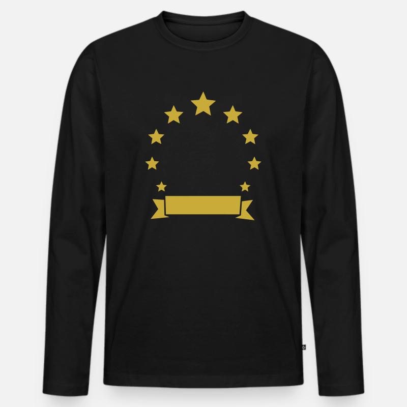 Sterne Kranz Banner - Männer Premium Bio Langarmshirt - Schwarz