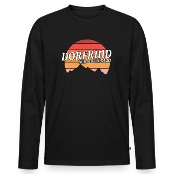 Dorfkind und stolz drauf Retro Geschenk Bestseller - Männer Premium Bio Langarmshirt - Schwarz - Vorne - Nico (187cm)