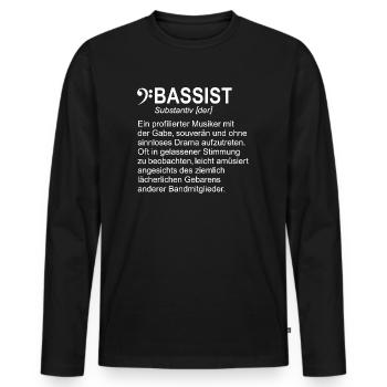 Bassist Definition Deutsch - Männer Premium Bio Langarmshirt - Schwarz - Vorne - Nico (187cm)