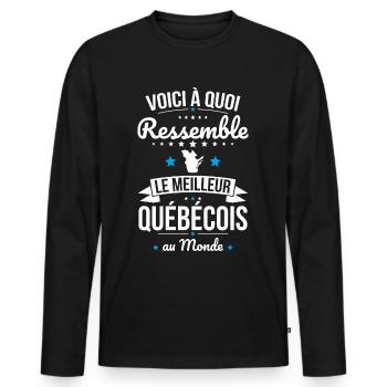 Voici à quoi ressemble le meilleur Québécois - T-shirt manches longues Premium bio Homme - noir - Devant - Nico (187cm)