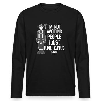 Spéléologie Spéléologie - T-shirt manches longues Premium bio Homme - noir - Devant - Nico (187cm)
