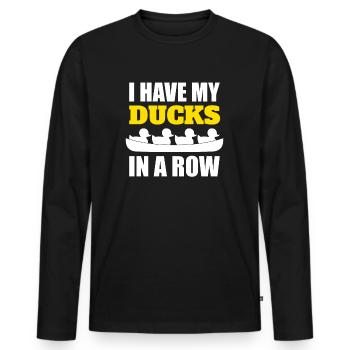 Rudermannschaft Lustiges Rudern - Männer Premium Bio Langarmshirt - Schwarz - Vorne - Nico (187cm)