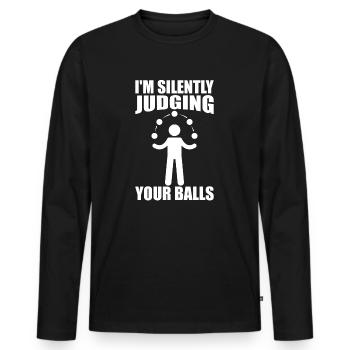 Lustiger Jongleur - Männer Premium Bio Langarmshirt - Schwarz - Vorne - Nico (187cm)