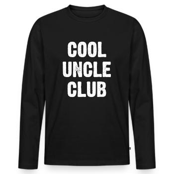 Cool Uncle Club - Männer Premium Bio Langarmshirt - Schwarz - Vorne - Nico (187cm)
