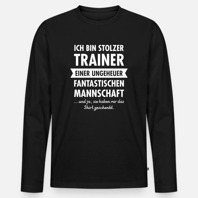 Lustiges Trainer Geschenk - Männer Premium Bio Langarmshirt - Schwarz