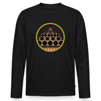 Système de son reggae - T-shirt manches longues Premium bio Homme - noir - Devant - Nico (187cm)
