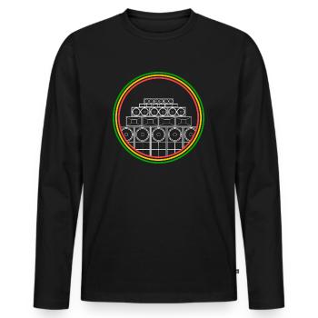 Sound System Jamaica - Men's Premium Organic Long Sleeve Shirt - black - Front - Nico (187cm)