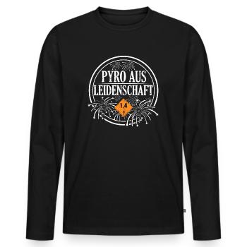Pyro aus Leidenschaft - Männer Premium Bio Langarmshirt - Schwarz - Vorne - Nico (187cm)