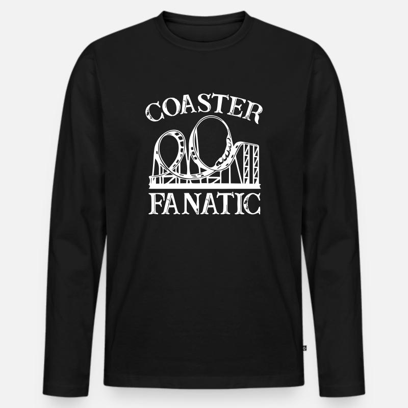 Roller Coaster Fanatic - Männer Premium Bio Langarmshirt - Schwarz