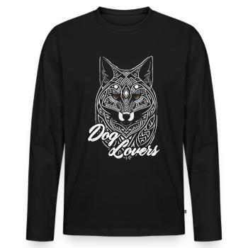 Hundeliebhaber. Hundeliebhaber .Zitat Hund. - Männer Premium Bio Langarmshirt - Schwarz - Vorne - Nico (187cm)