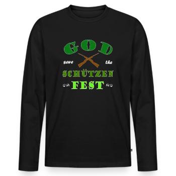 God save the Schützenfest - Männer Premium Bio Langarmshirt - Schwarz - Vorne - Nico (187cm)