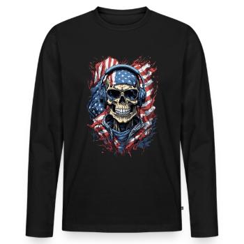 Cool USA Skull Flags Lunettes de soleil Tenue - T-shirt manches longues Premium bio Homme - noir - Devant - Nico (187cm)