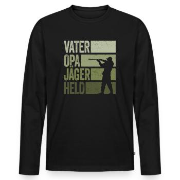 Vater Opa Jäger Held Rotwild Jagd Jagen Lustig - Männer Premium Bio Langarmshirt - Schwarz - Vorne - Nico (187cm)