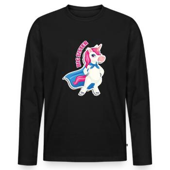 Big Sister - Unicorn - Men's Premium Organic Long Sleeve Shirt - black - Front - Nico (187cm)