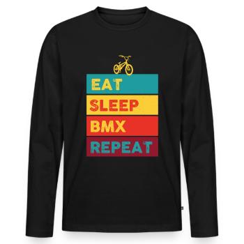 BMX Sport Extreme Passion - T-shirt manches longues Premium bio Homme - noir - Devant - Nico (187cm)