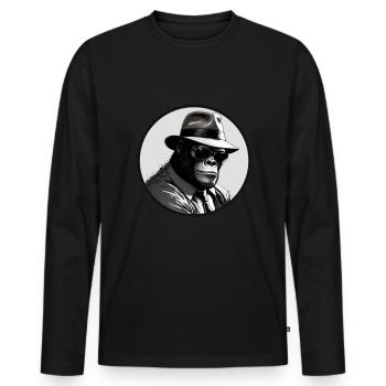 Gangster de singe - T-shirt manches longues Premium bio Homme - noir - Devant - Nico (187cm)