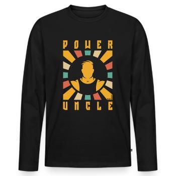 Power Uncle (Rays / 4C) - Men's Premium Organic Long Sleeve Shirt - black - Front - Nico (187cm)