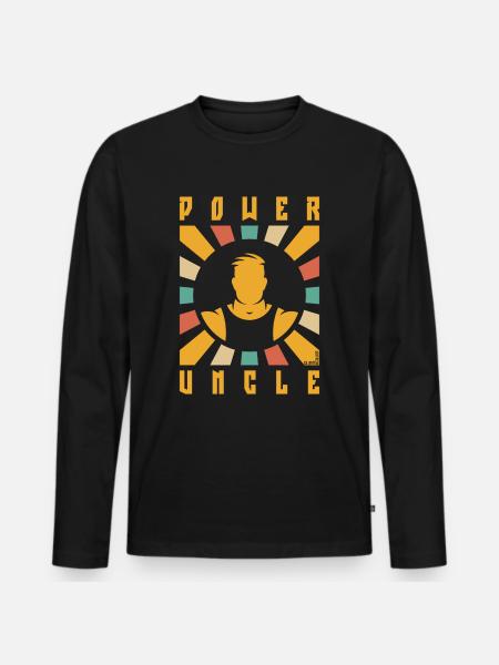 Power Uncle (Rays / 4C) - Men's Premium Organic Long Sleeve Shirt - black