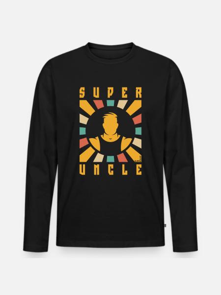 Super Uncle (Rays / 4C) - Men's Premium Organic Long Sleeve Shirt - black