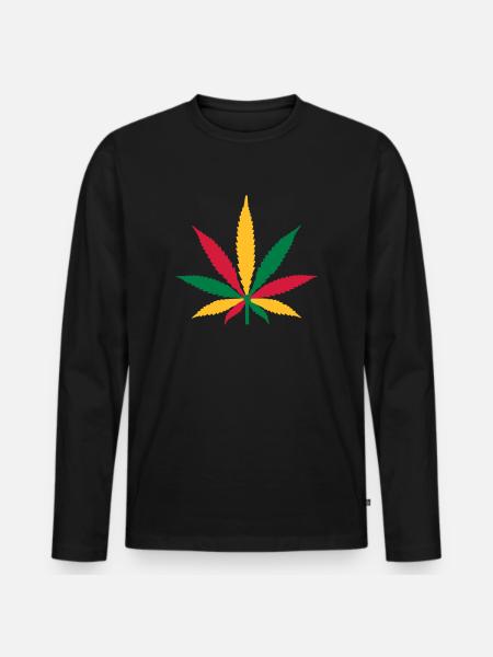 Marijuana Reggae - Men's Premium Organic Long Sleeve Shirt - black