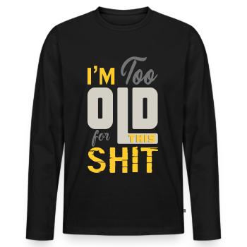 alt - Männer Premium Bio Langarmshirt - Schwarz - Vorne - Nico (187cm)